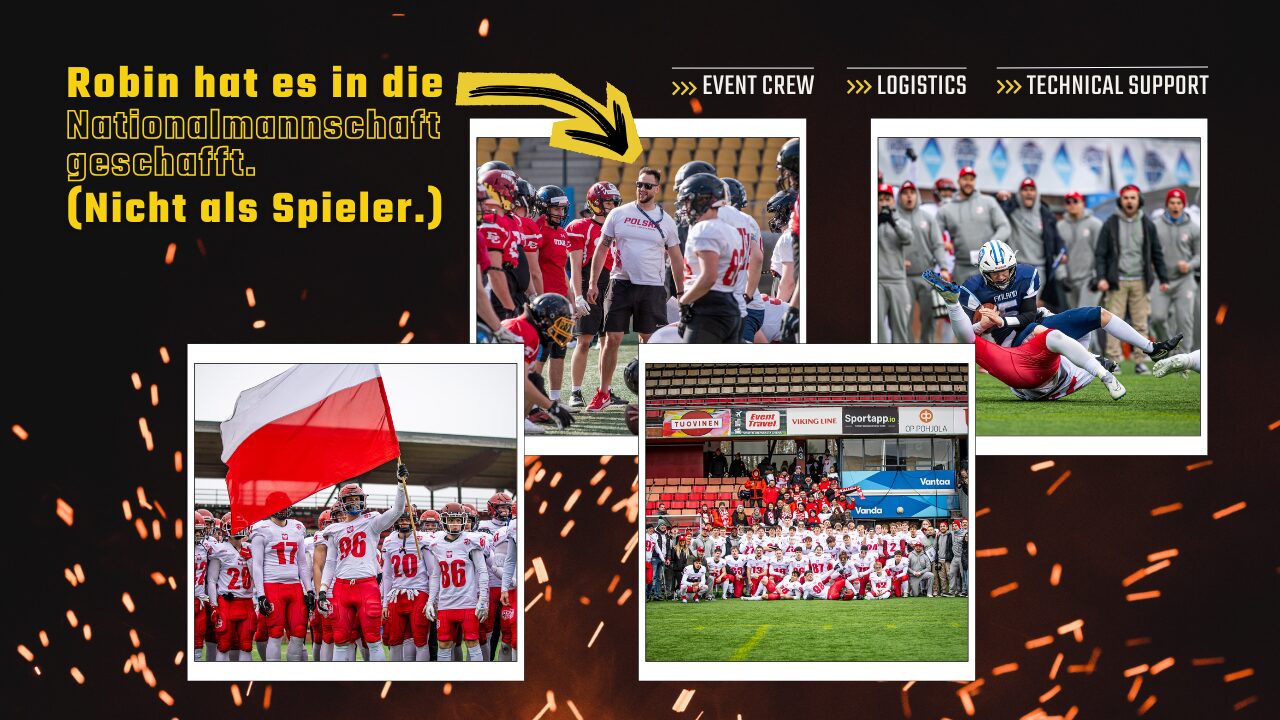 Robin hat es in die Nationalmannschaft geschafft. (Nicht als Spieler.)
